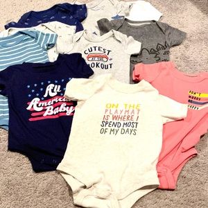 10 PC Short Sleeve Baby Onesie Bundle 6 months